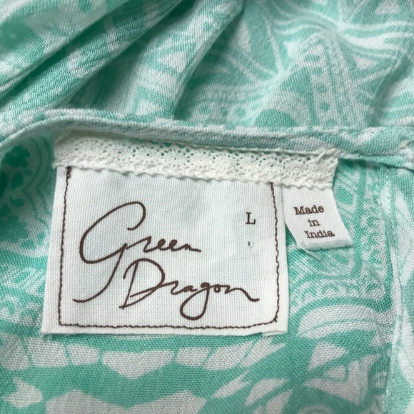 Green Dragon Beaded Surplice V-Neck Romper Size L - Picture 5 of 8